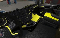 Scania 2016 Siyah & Sarı İç Mekan Modu